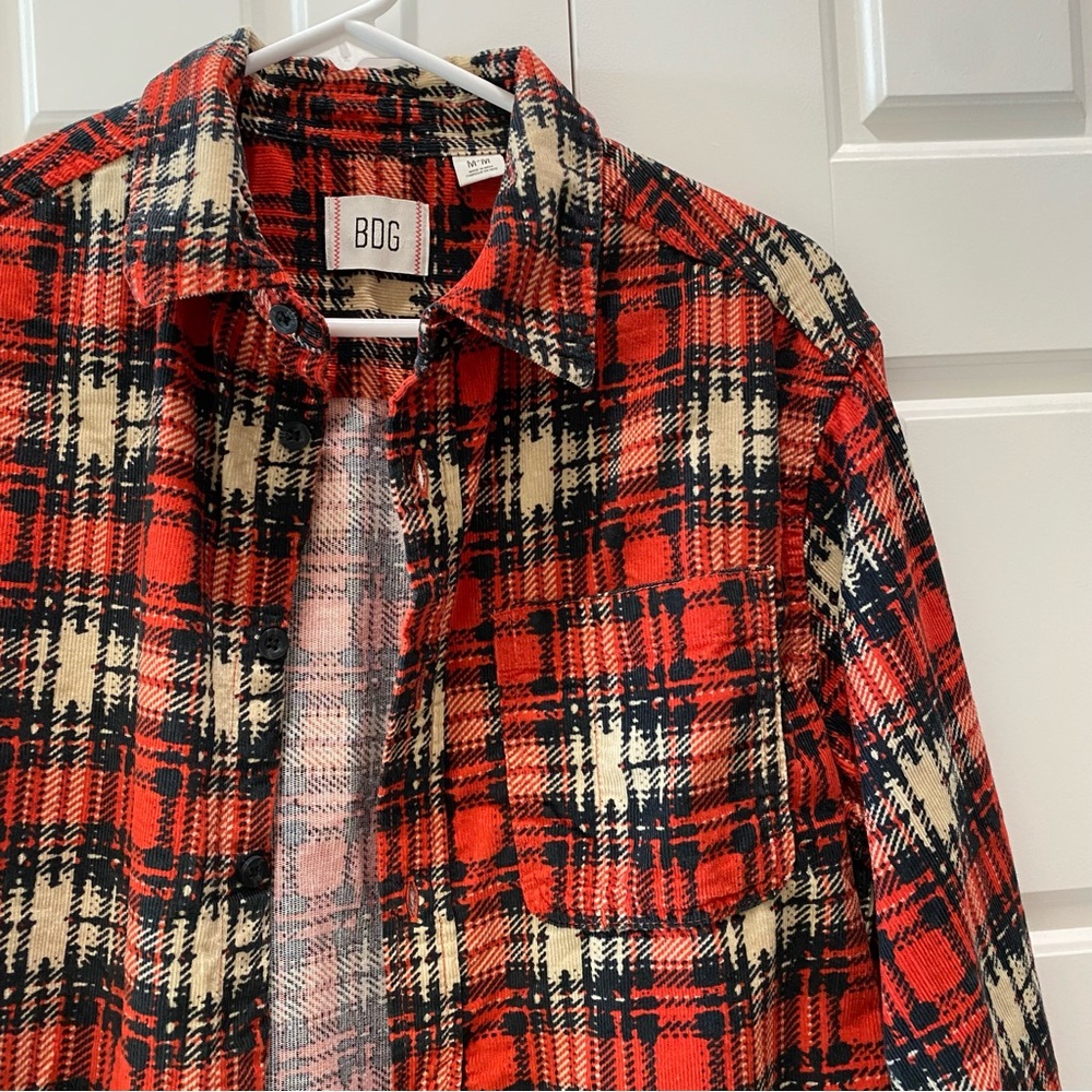 BDG Urban Outfitters Red and Black Flannel Plaid Shirt